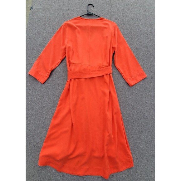 Soft Surroundings L Orange Traviata Wrap Tencel Dress ***READ*** - Picture 3 of 15